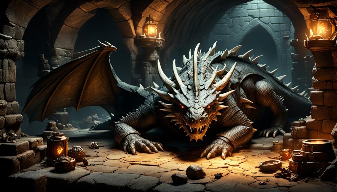 Dragon's Treasure: A Frank Frazetta Inspired Fantasy