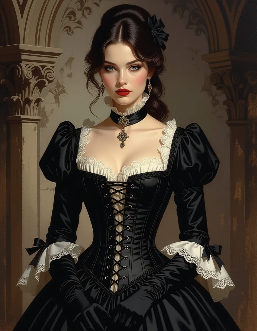 Gothic Sensuality: Dark Romanticism Portrait
