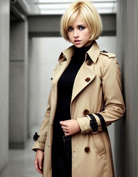 Blonde Woman with Trenchcoat