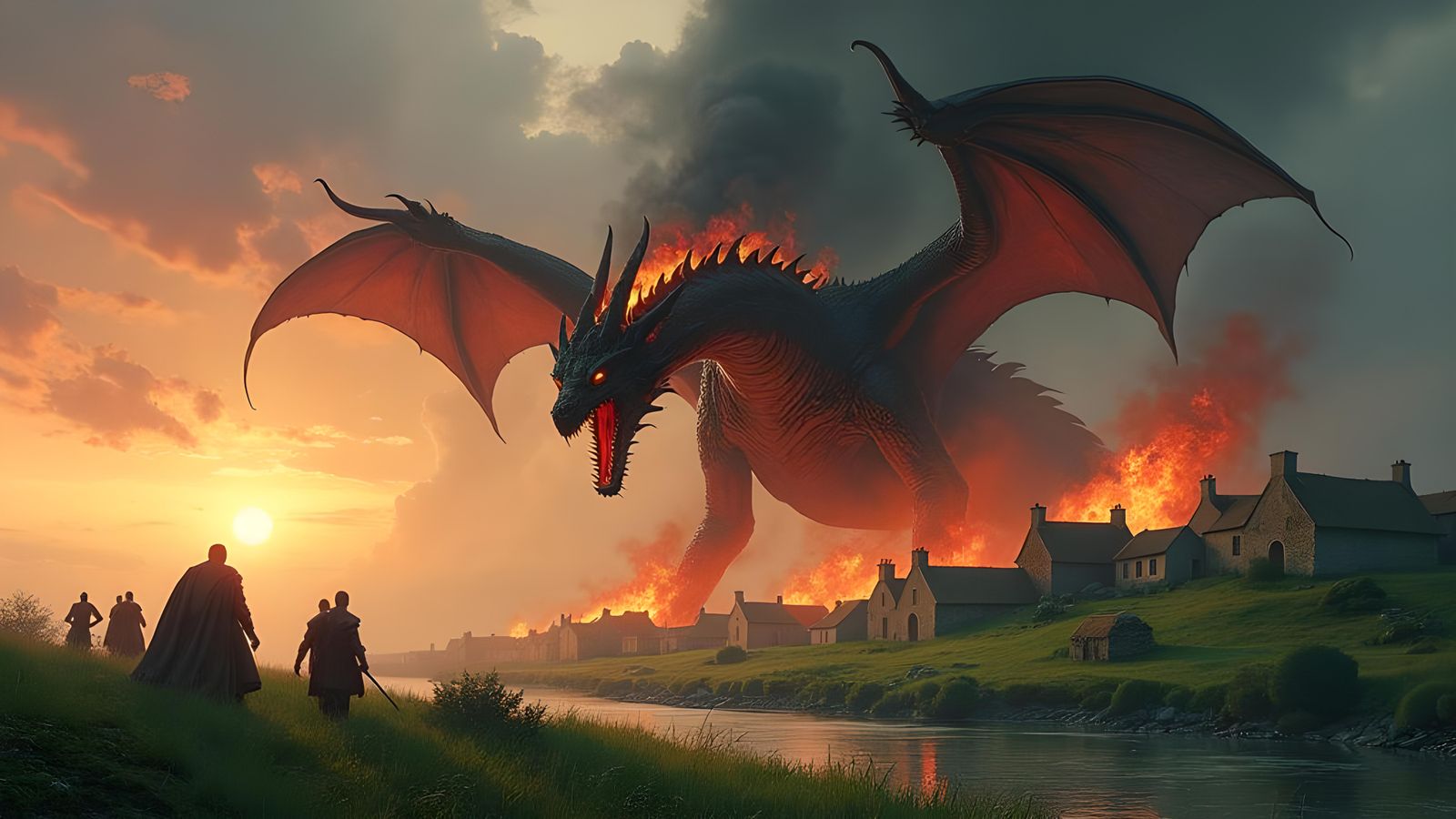 Fearsome Triple-Headed Dragon Dominates Irish Landscape