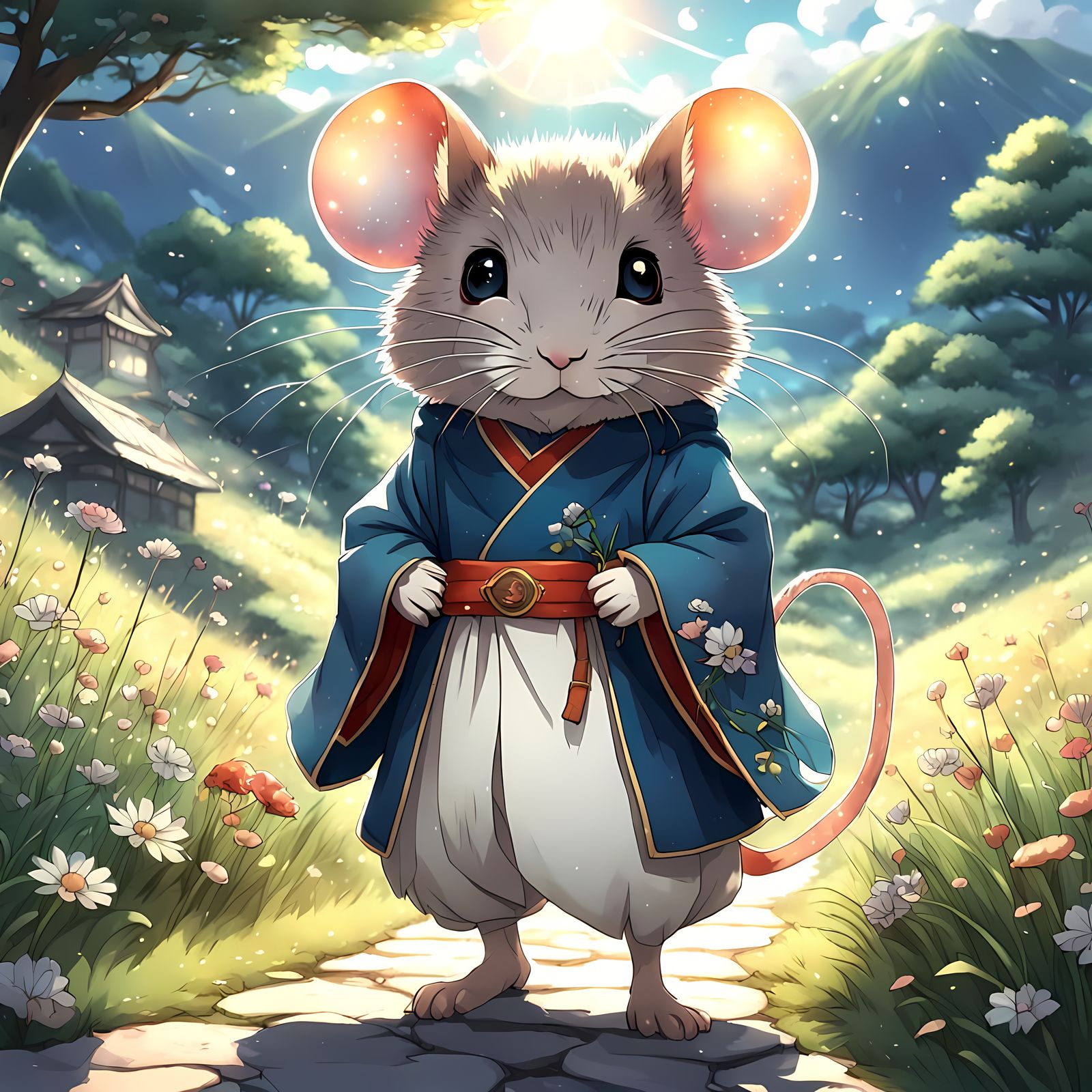 Whimsical Bavarian Mouse Embarks on a Joyful Adventure