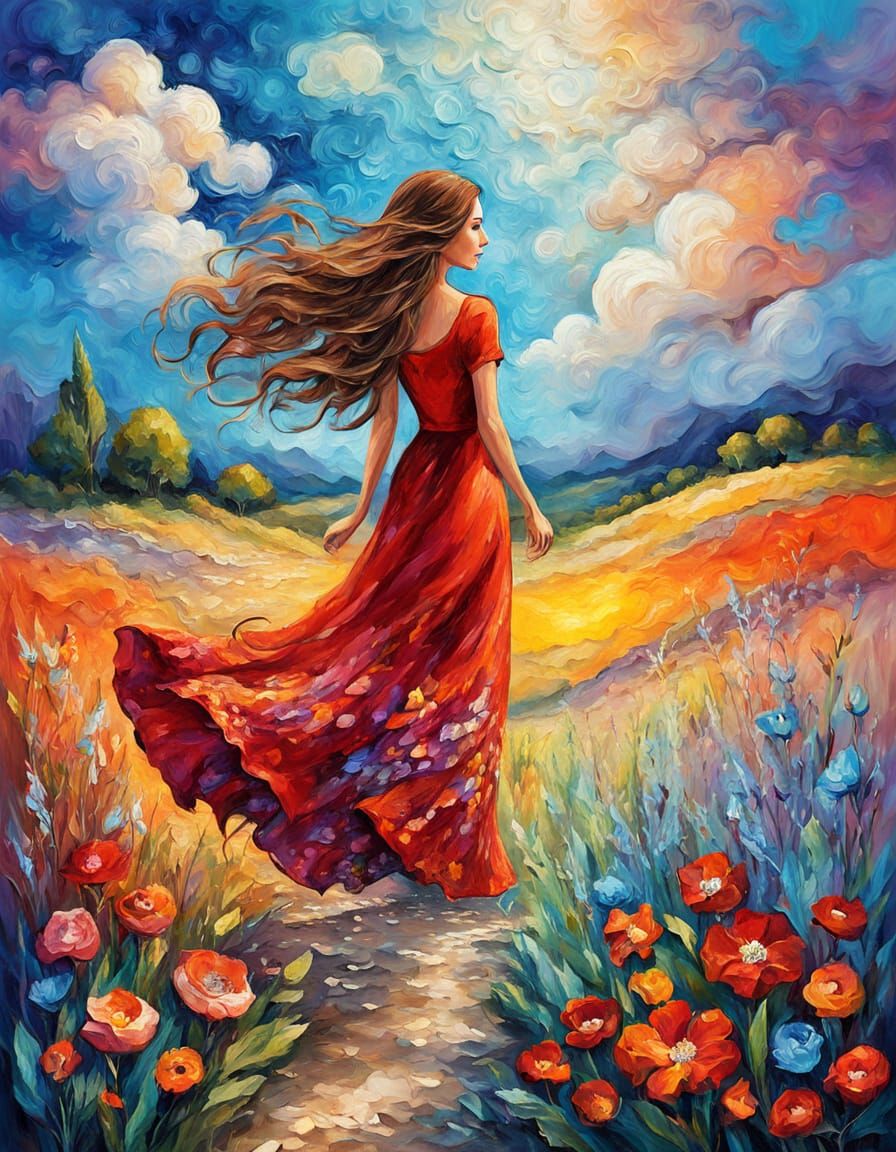 Enchanting Fantasy Portrait in Whimsical Cartoon Style