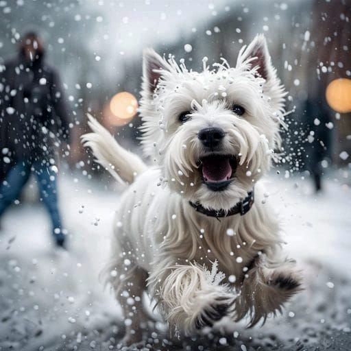 Wet Dog Paws in Snow