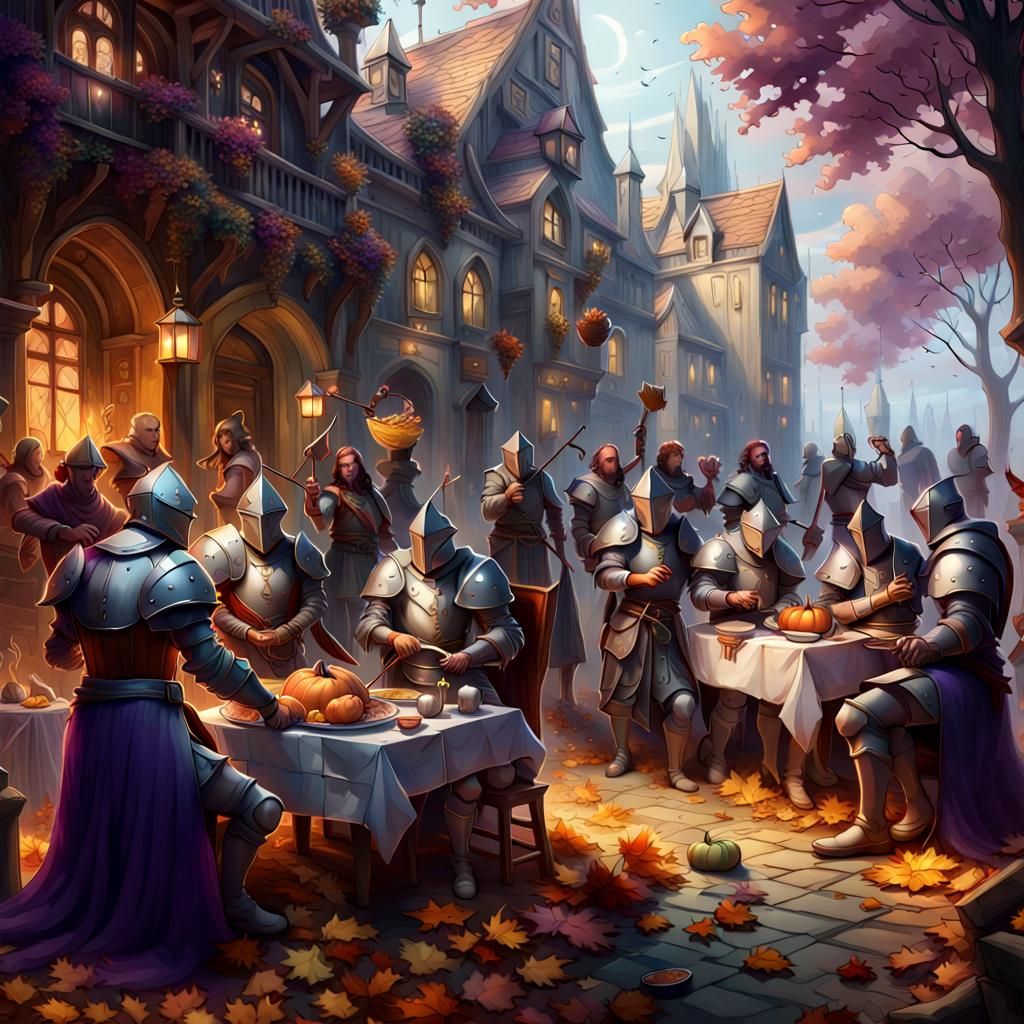 Dark Fantasy Knights Thanksgiving Feast
