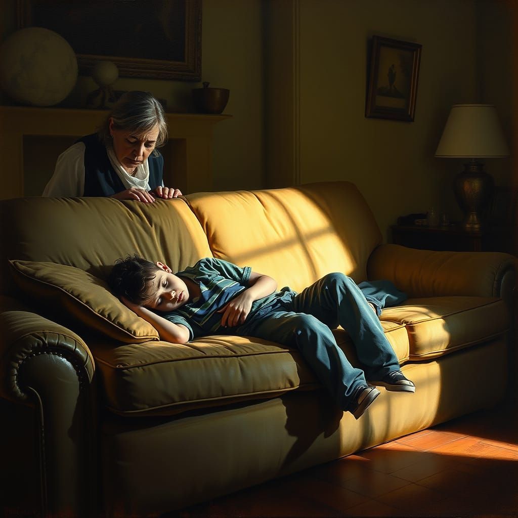 Emotional Family Drama in Golden Light