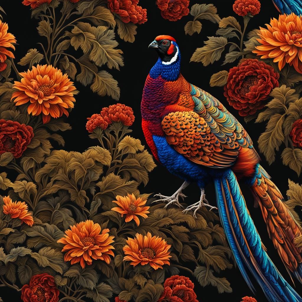 Pheasant in Nature: Luminous and Detailed 8K Resolution