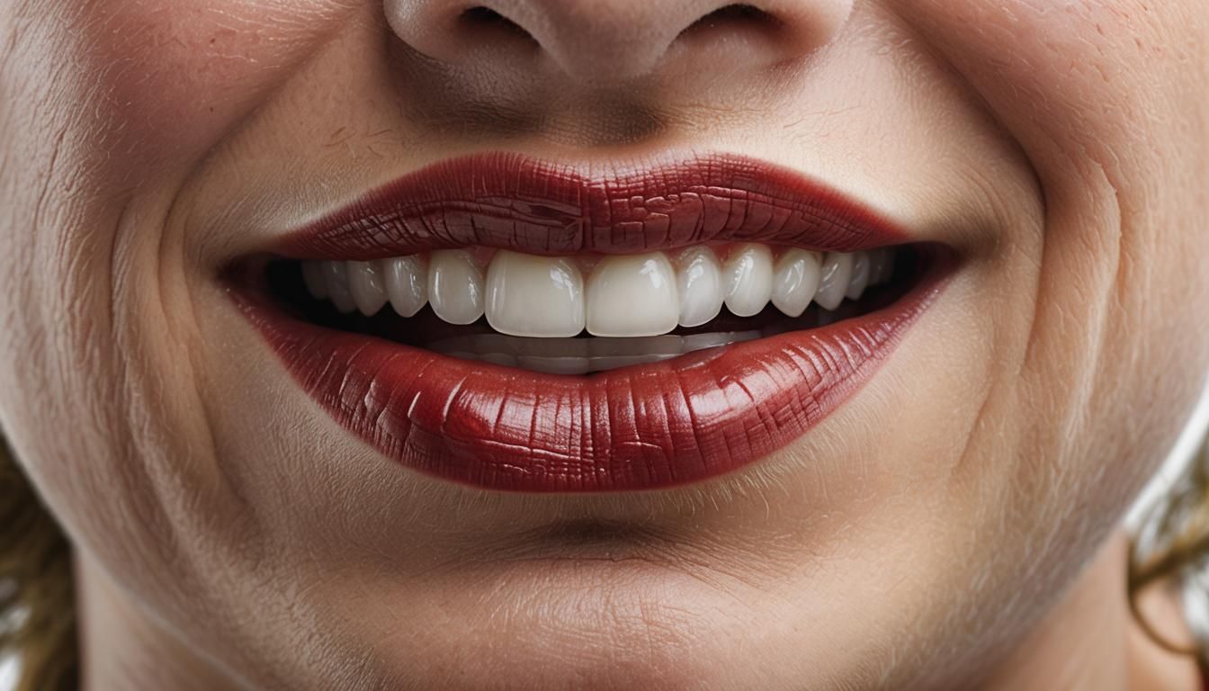 Olive Held in Mouth: Hyperrealistic Studio Portrait