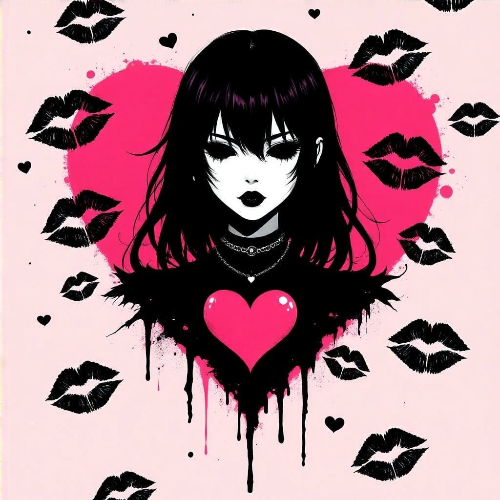 Edgy Egirl Silhouette Wallpaper in Bold Digital Art Style