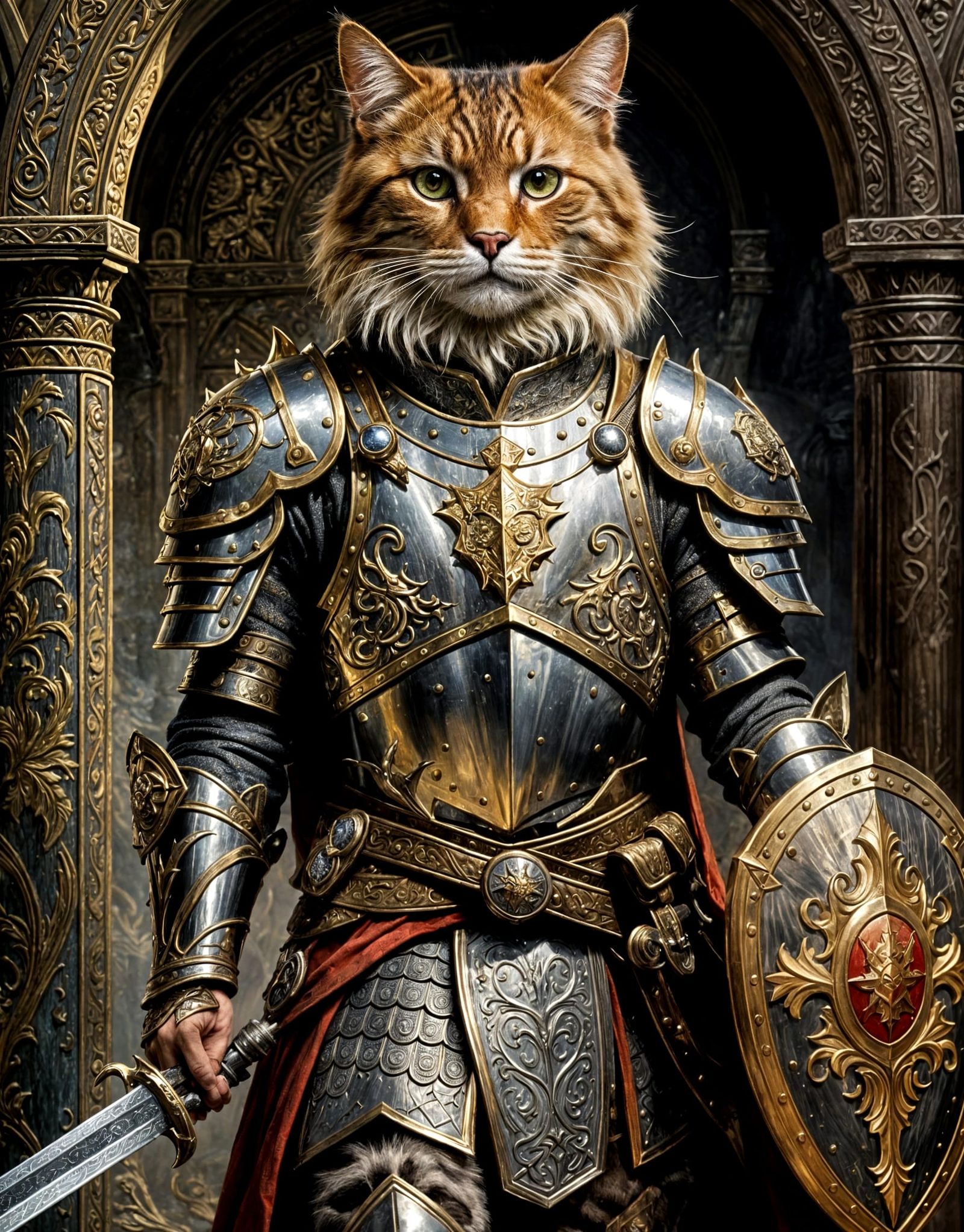 Cat in medieval Armor