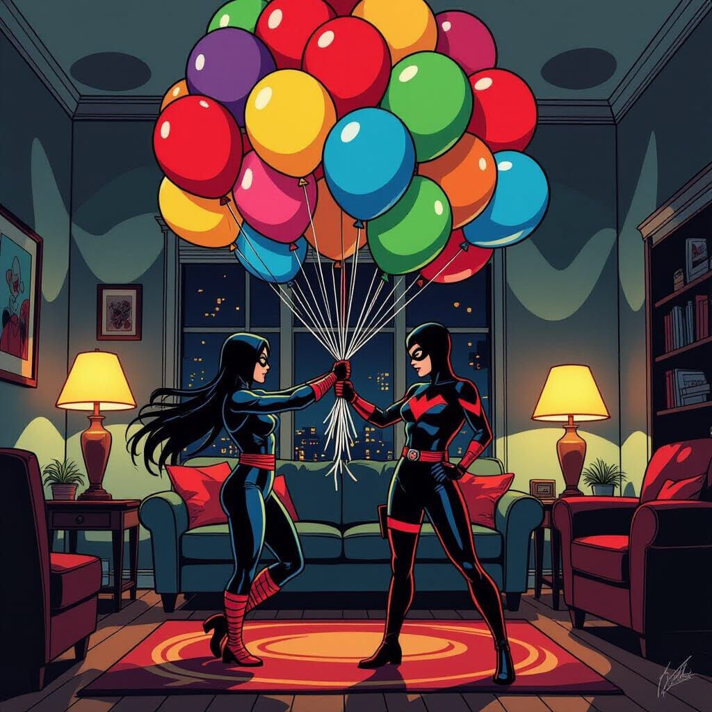 Elektra Teases Balloons in Cozy Apartment