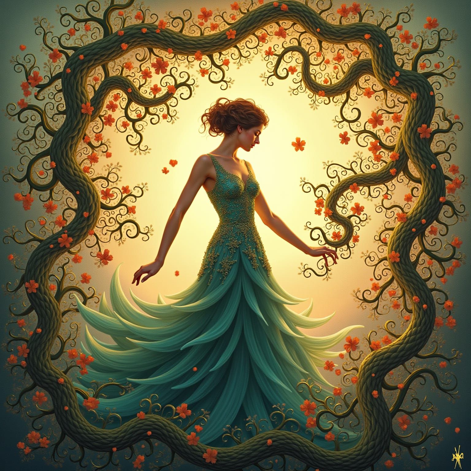 Everbloom Muse in Art Nouveau Style