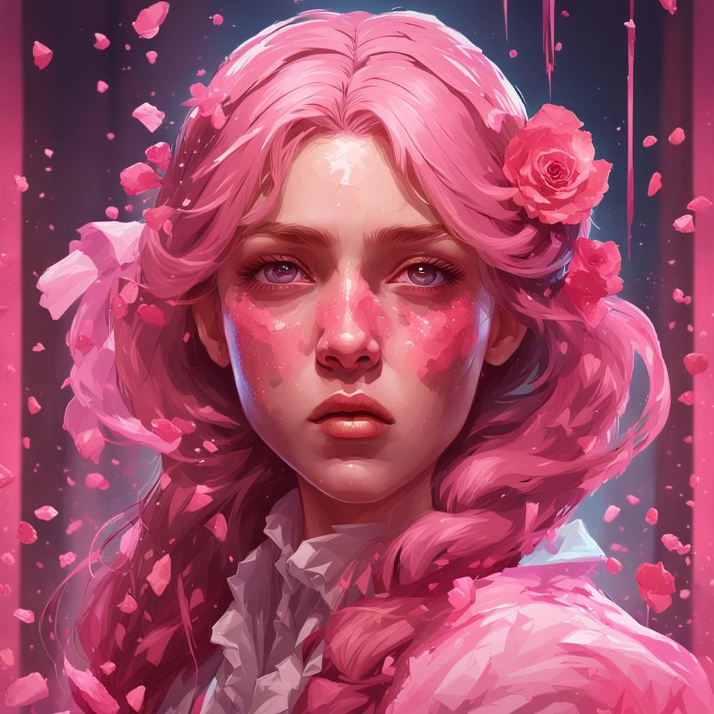 Heartbroken Portrait in Art Nouveau Style