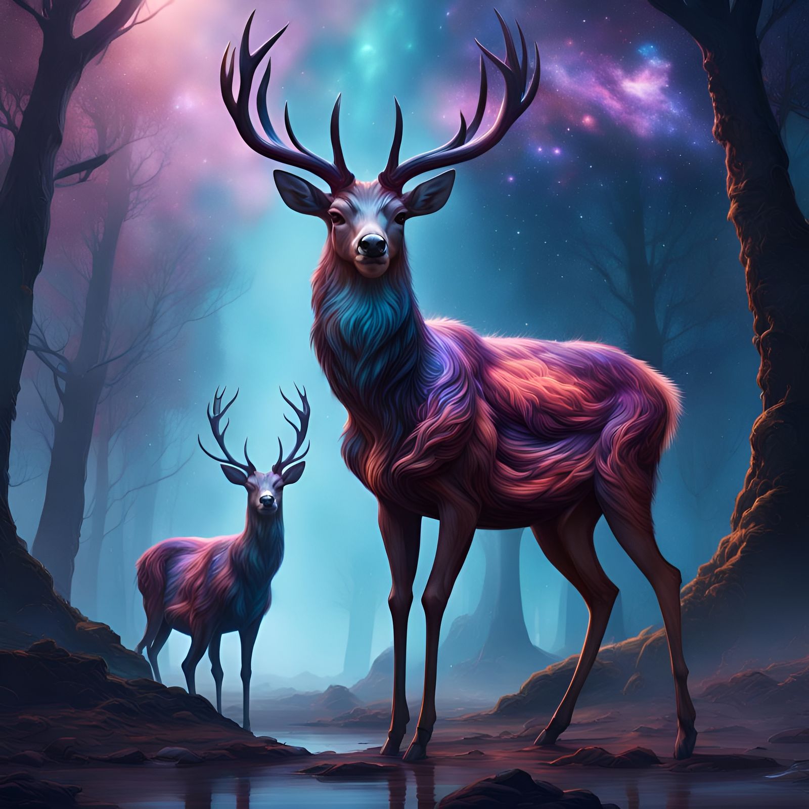 Fantastical Galaxy Deer Concept Art