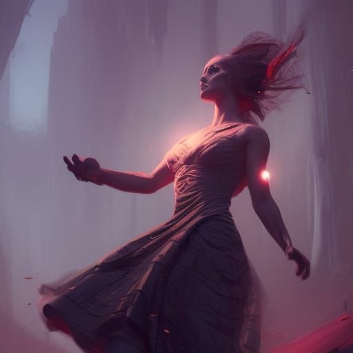 Rhino in Dance Dress: Dark Fantasy Art