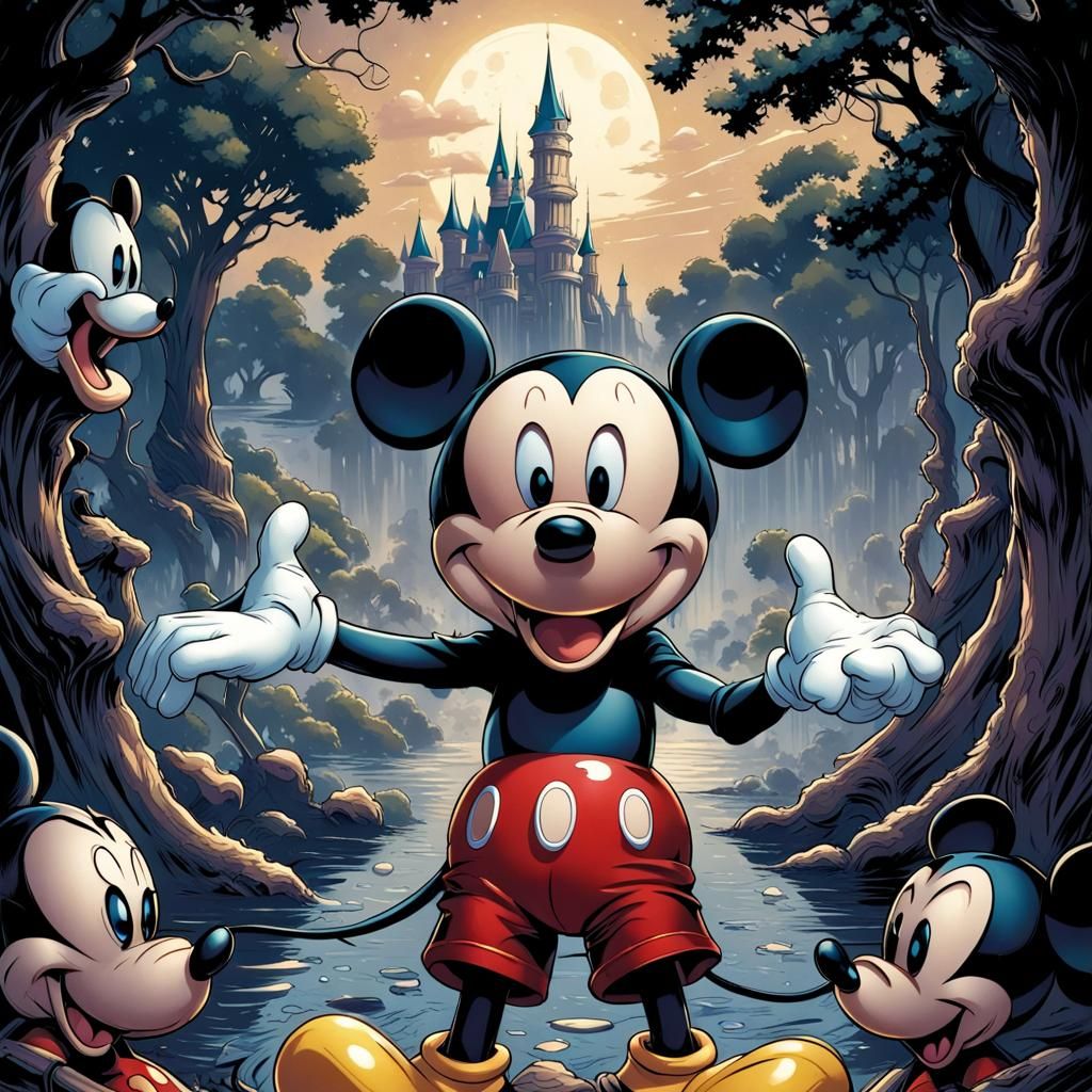 Mickey Mouse in Comic Book Art Style