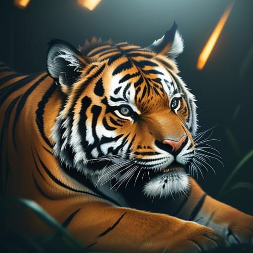 Epic Cinematic Tigers in Vignette Film Style