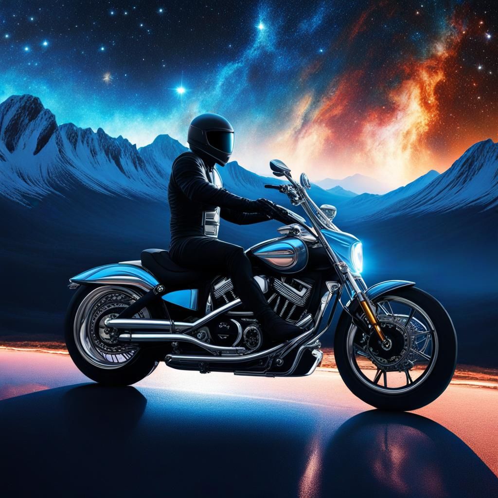 Liquid Metal Biker Glides Through Space