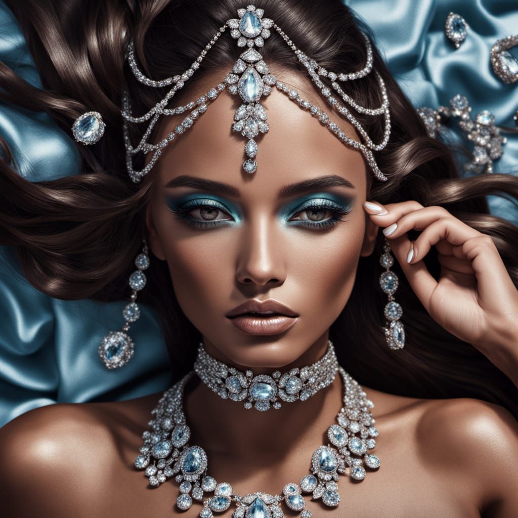 Glamorous Young Women Pose in Diamond Pile