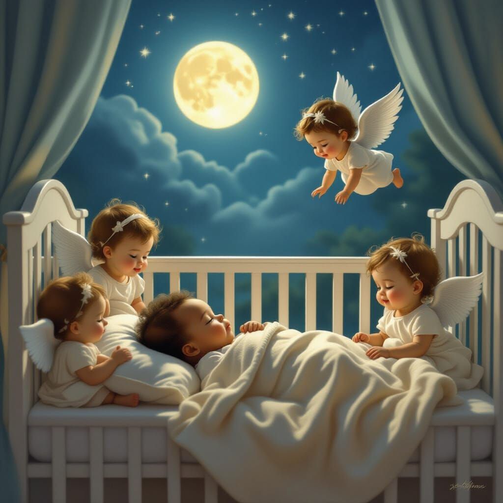 Angelic Watch: Baby in Dreamy Slumber