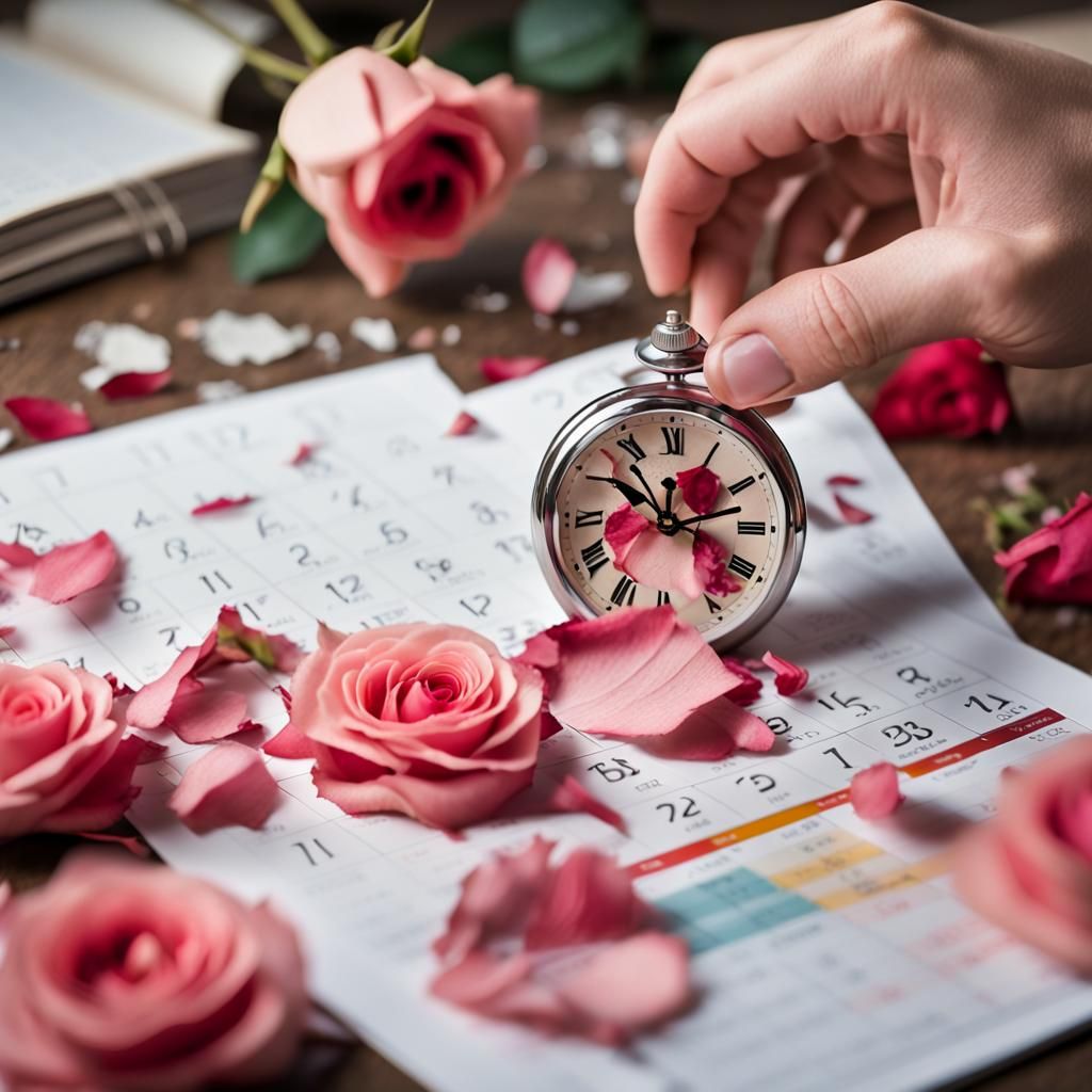 Rose, Clock, and Hands: Fleeting Time Captured