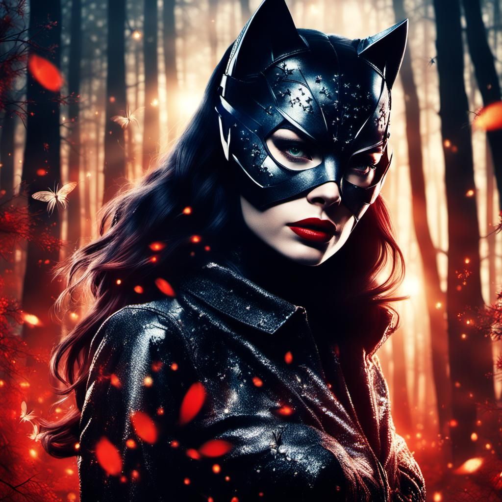 Catwoman Double Exposure in Enchanted Woods