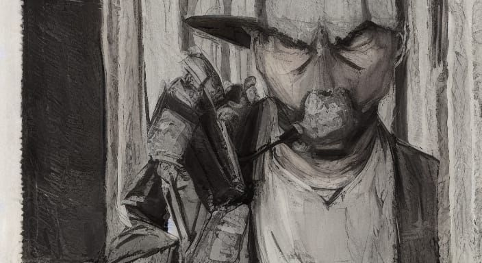 Suggestive Figure in Sharp Suit: Cinematic Film Still