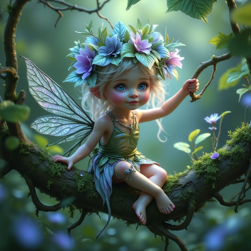 Enchanted Forest Sprite in Ethereal Glow