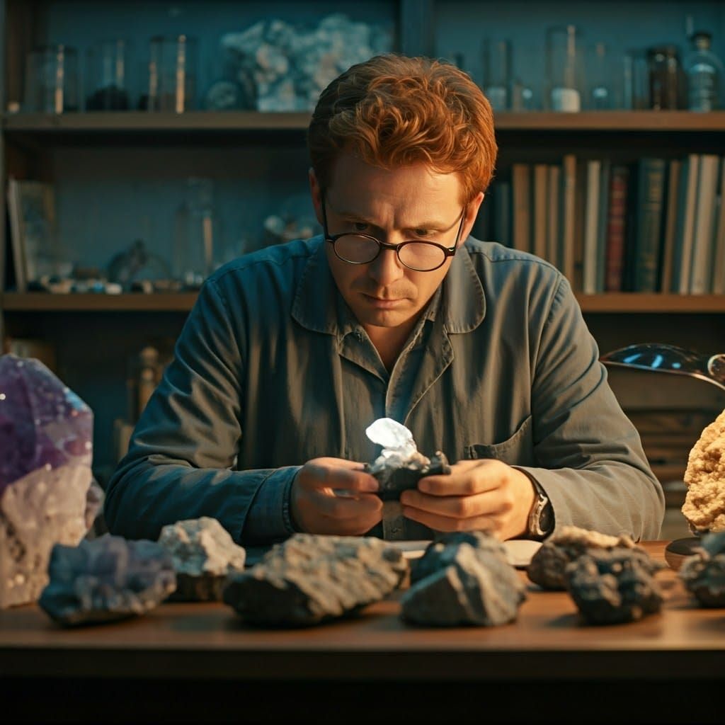 Geologist's Microscopic Marvel: A Cinematic Laboratory Scene
