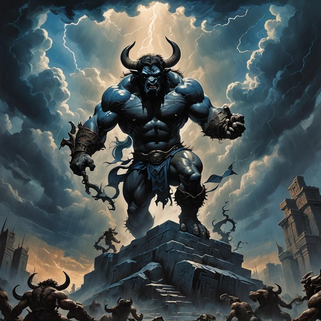 The Minotaur Reigns Supreme in a Stormy Labyrinthine Realm