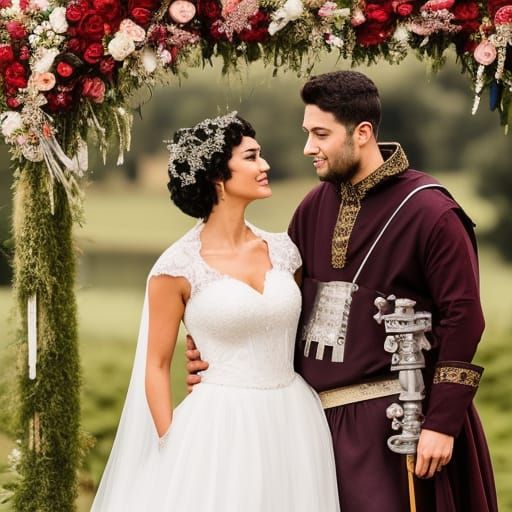 Fairytale Wedding of Prince and Goddess in Art Nouveau Style