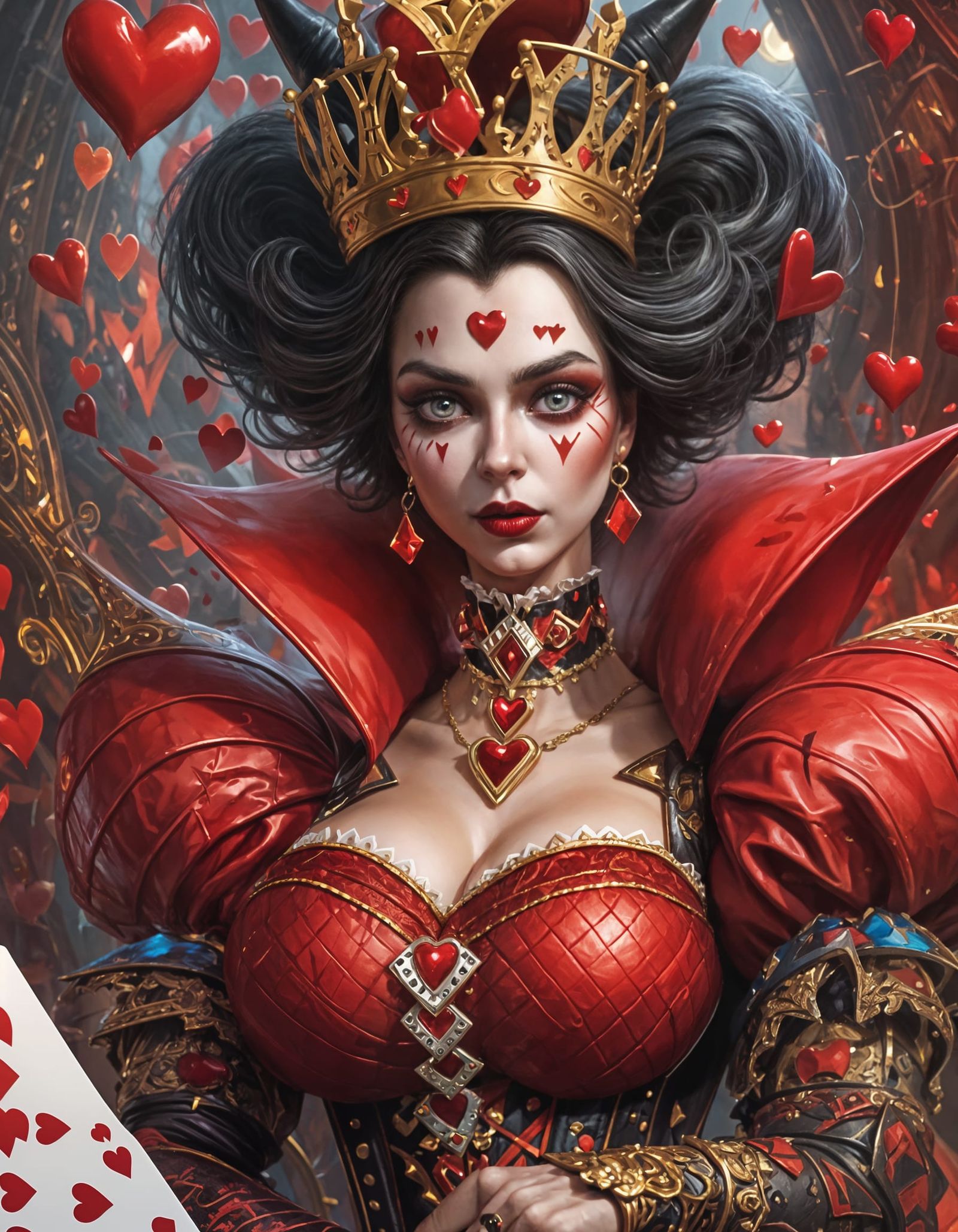 Devilish Queen of Hearts Card Art