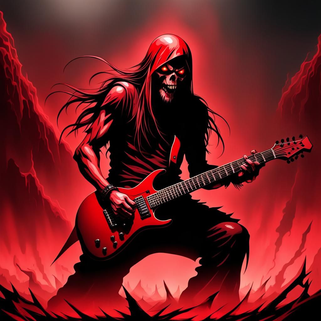 Sinister Sprite Shreds Guitar in Heavy Metal Style