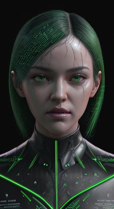 Black background Matrix digital rain matrix code falling green code hypertrophy graphic realistic hyperdetailed intricat...