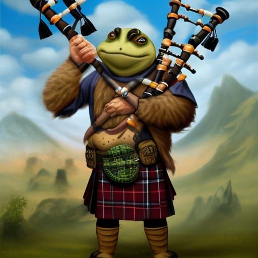 Turtle Pirate Plays Bagpipes: Fantasy Matte Painting