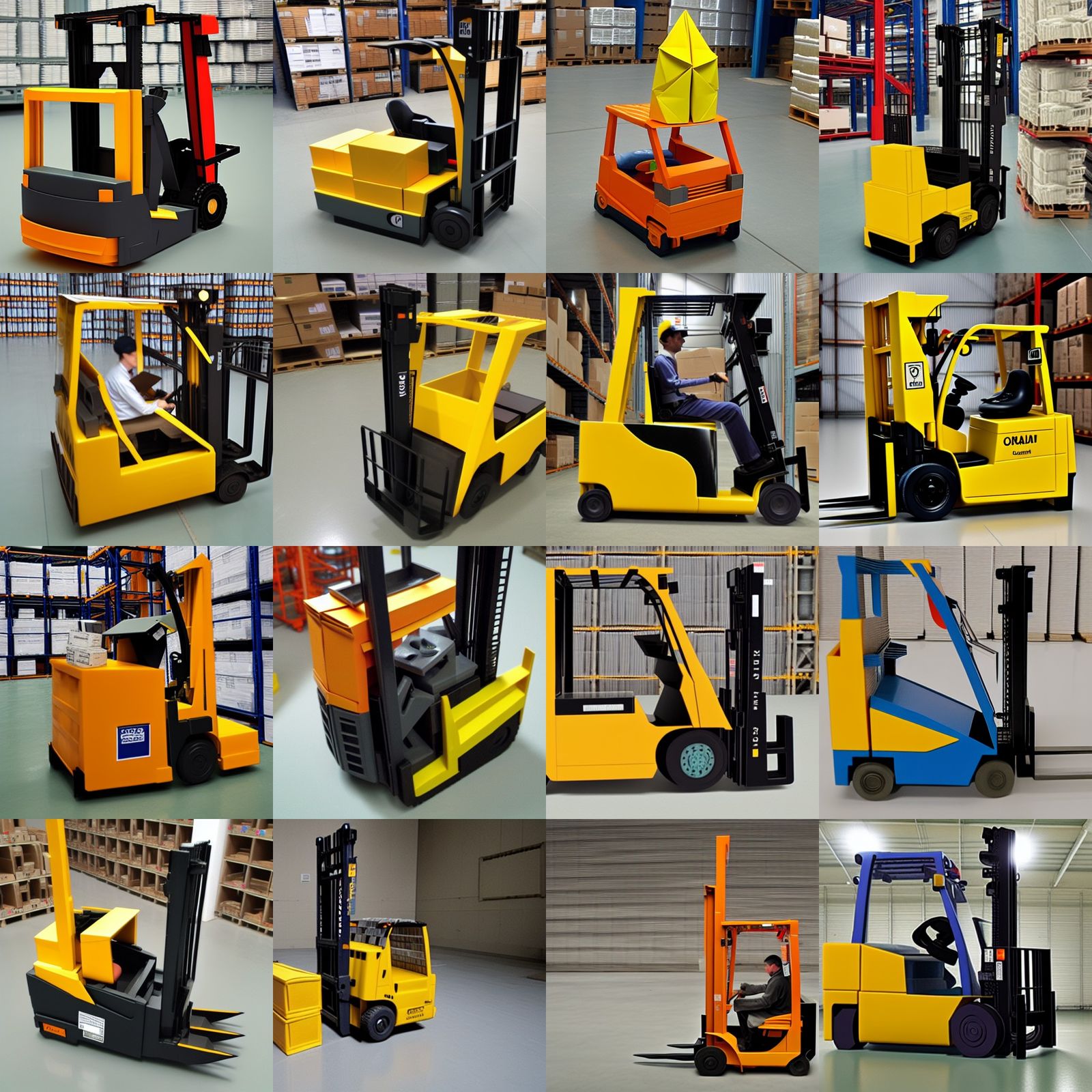 Origami Forklift: Delicate Strength in Paper Art