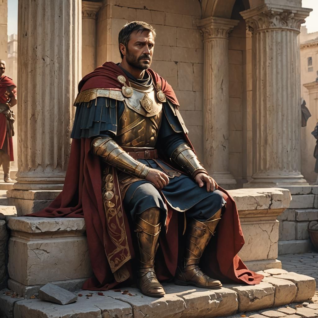 Roman General Concept Art in Warm Sunlight