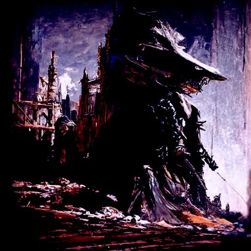 Bloodborne Inspired Gothic Oil Painting