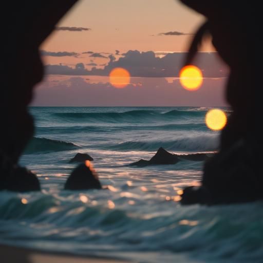 Serene Beach Scene: Professional Photography with Bokeh