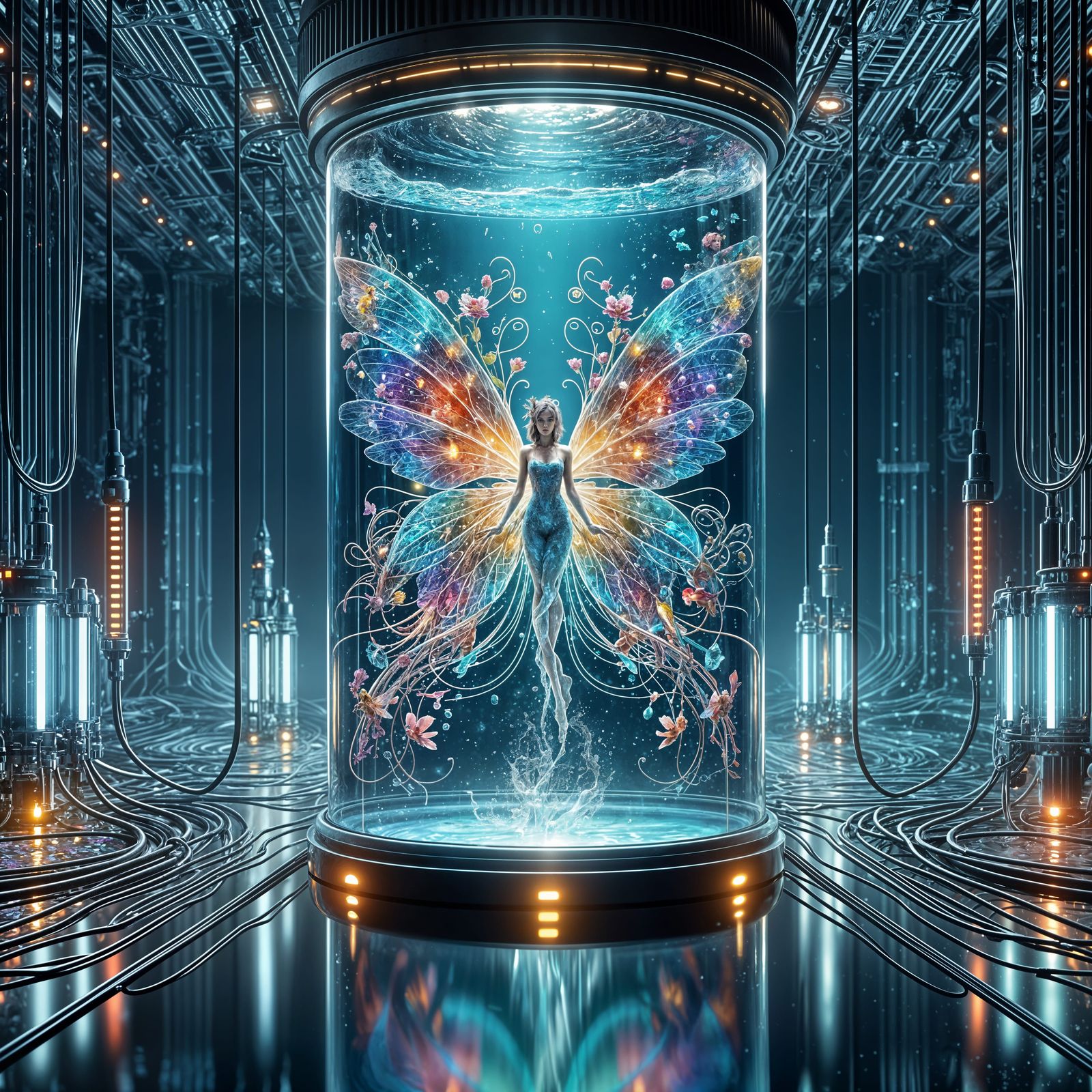 Colorful Fairy in Cryogenic Tank