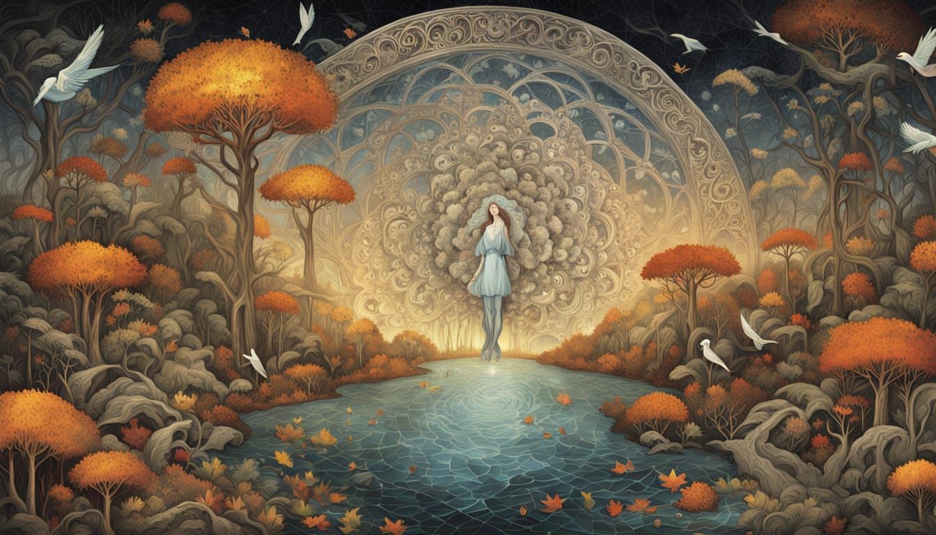 Mystical Shaman in Bioluminescent Oasis