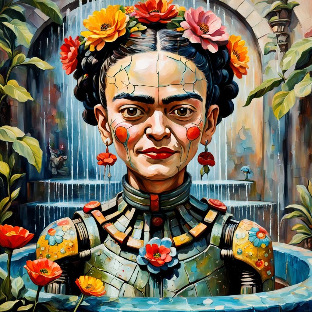 Frida Kahlo in Exoskeleton, Oil Painting