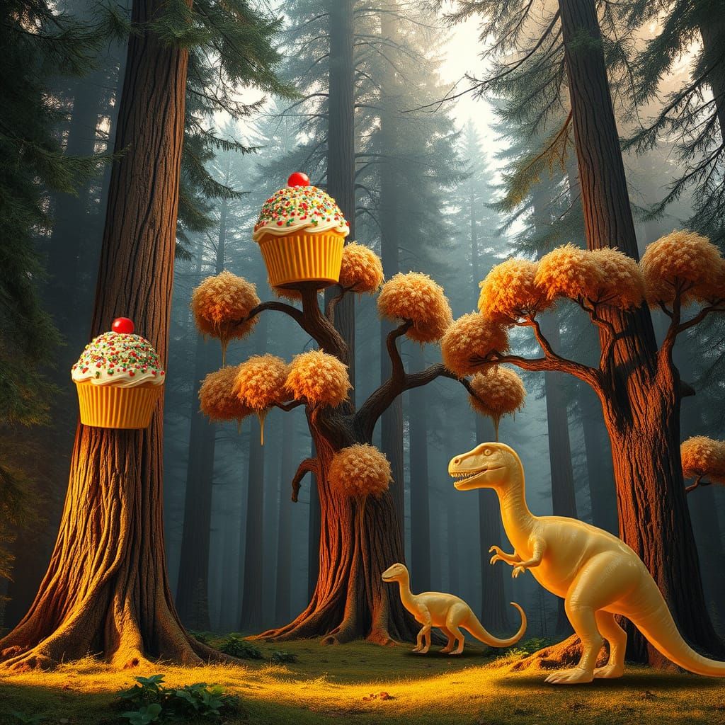 Cupcake Trees in a Fantastical Forest