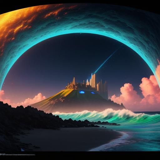 Futuristic Resort on Tropical Island, Digital Art