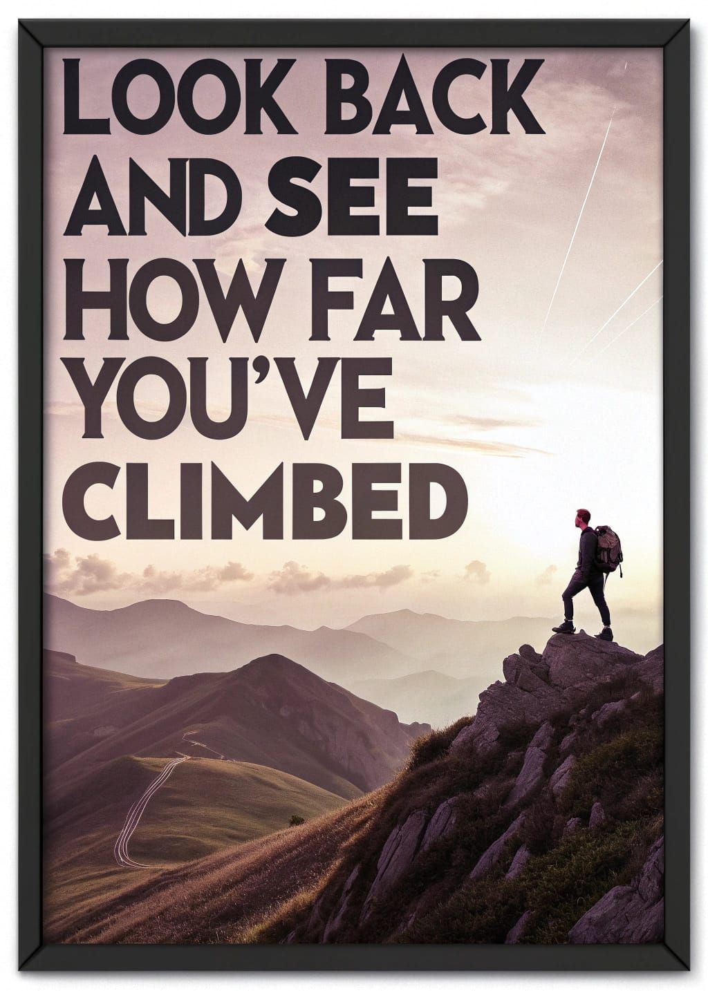 Inspirational 90s Landscape Poster With Bold Text