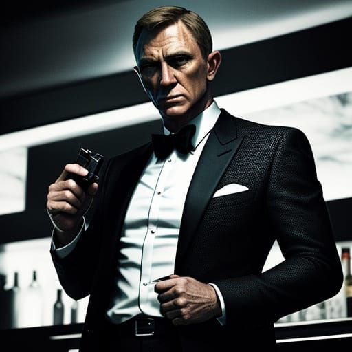 James Bond in Smoky Bar: Cinematic Spy Thriller