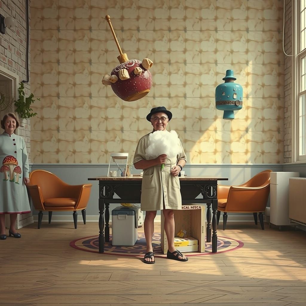 1930s Village Fete Scene With Mushroom Prints