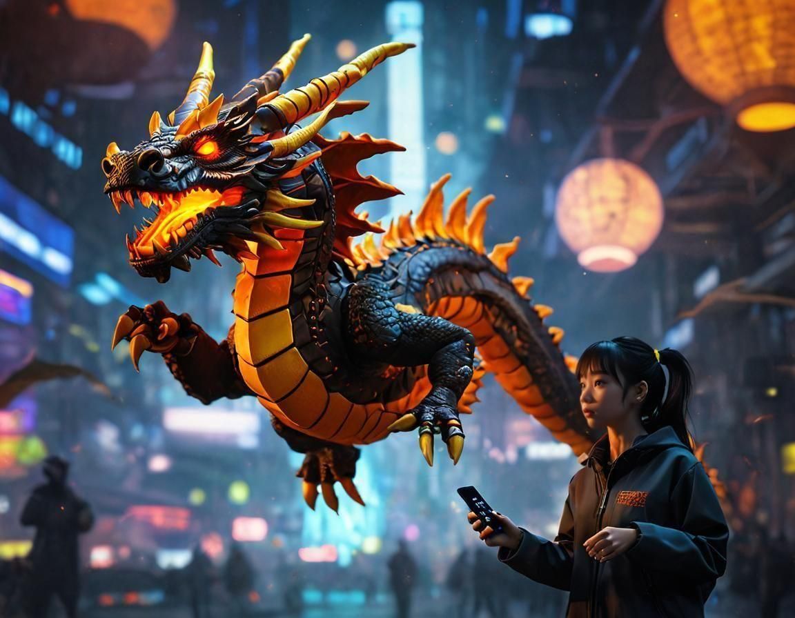 Futuristic Sci-Fi Dragon Plush Toy in 8K