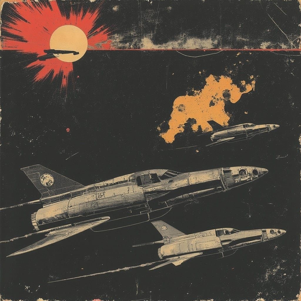 Retro-Futuristic Rocket Ships Engage in Intergalactic Dogfig...