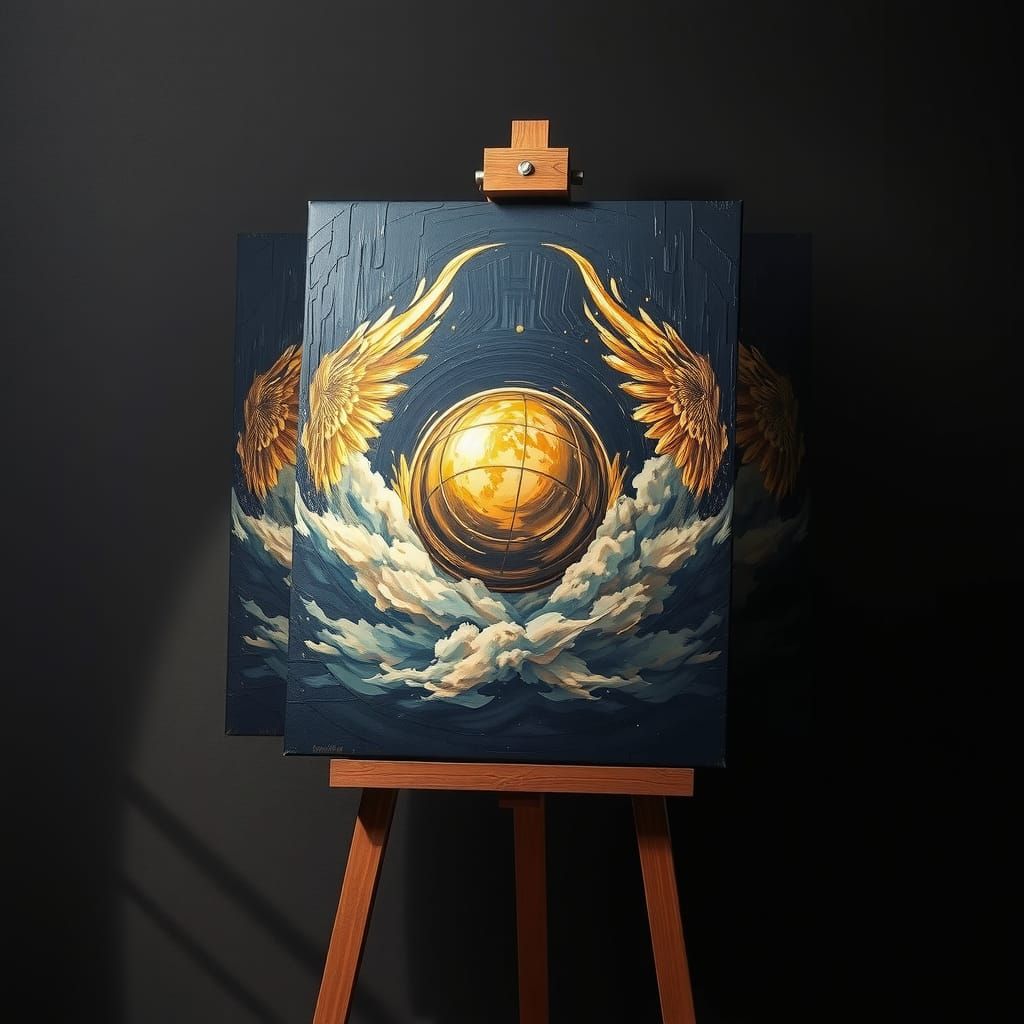 Recursive Painting of Heaven in Grunge Style