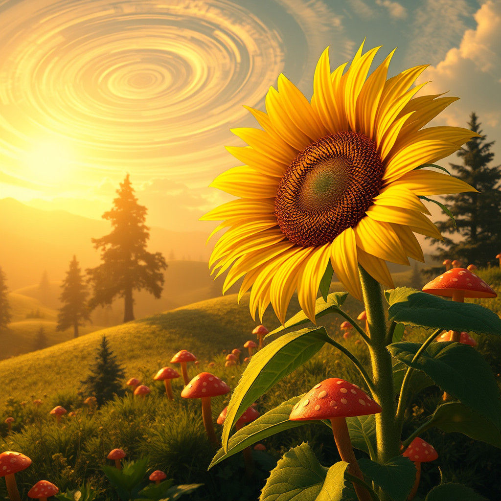 Radiant Sunflower Dancing to Earth's Jazz Beat